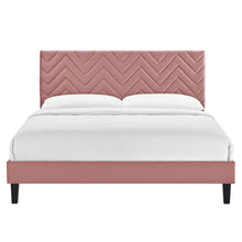 Load image into Gallery viewer, Leah Chevron Tufted Performance Velvet King Platform Bed by Modway