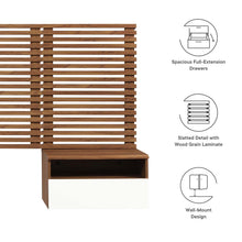 Load image into Gallery viewer, Render Wall Mount Twin Headboard and Modern Nightstands by Modway