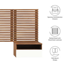 Load image into Gallery viewer, Render Wall Mount Queen Headboard and Modern Nightstands by Modway