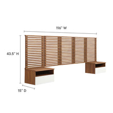 Load image into Gallery viewer, Render Wall Mount Queen Headboard and Modern Nightstands by Modway