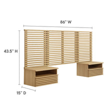 Load image into Gallery viewer, Render Wall Mount Twin Headboard and Modern Nightstands by Modway