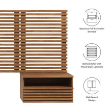 Load image into Gallery viewer, Render Wall Mount Twin Headboard and Modern Nightstands by Modway