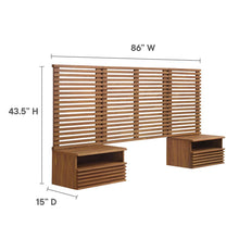 Load image into Gallery viewer, Render Wall Mount Twin Headboard and Modern Nightstands by Modway