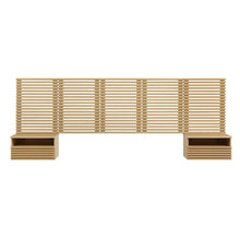 Load image into Gallery viewer, Render Wall Mount Queen Headboard and Modern Nightstands by Modway