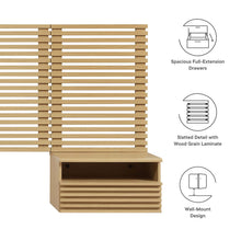 Load image into Gallery viewer, Render Wall Mount Queen Headboard and Modern Nightstands by Modway