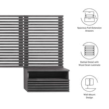 Load image into Gallery viewer, Render Wall Mount King Headboard and Modern Nightstands by Modway