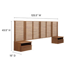 Load image into Gallery viewer, Render Wall Mount King Headboard and Modern Nightstands by Modway