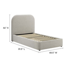 Load image into Gallery viewer, Keynote Upholstered Fabric Curved Twin Platform Bed by Modway