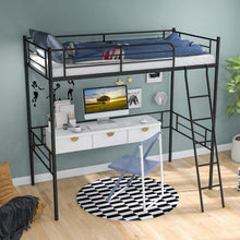 Load image into Gallery viewer, Metal Loft Twin Bed Frame Single High Loft Bed-Black