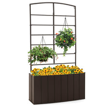 Load image into Gallery viewer, 44 Inch Metal Raised Garden Bed with Trellis for Garden