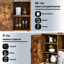 Load image into Gallery viewer, Mid-century Storage Cabinet with Single Door and Adjustable Shelves-Rustic Brown