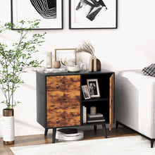 Load image into Gallery viewer, Mid-Century Wood Storage Cabinet with Door and 3 Drawers