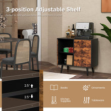 Load image into Gallery viewer, Mid-Century Wood Storage Cabinet with Door and 3 Drawers