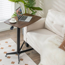 Load image into Gallery viewer, Height Adjustable Mobile Standing Desk with Lockable Wheels-Brown