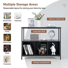 Load image into Gallery viewer, Modern Kitchen Buffet Sideboard with 3 Compartments-Black