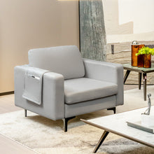 Load image into Gallery viewer, Modern Accent Armchair with Side Storage Pocket-Light Gray