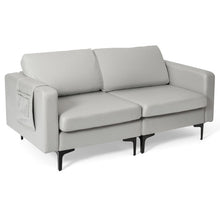 Load image into Gallery viewer, Modern Loveseat Sofa Couch with Side Storage Pocket-Light Gray