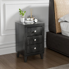 Load image into Gallery viewer, Modern Nightstand with 3 Drawers for Bedroom Living Room-Black
