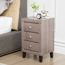 Load image into Gallery viewer, Modern Nightstand with 3 Drawers for Bedroom Living Room-Gray