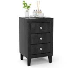 Load image into Gallery viewer, Modern Nightstand with 3 Drawers for Bedroom Living Room-Black