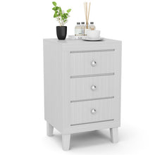 Load image into Gallery viewer, Modern Nightstand with 3 Drawers for Bedroom Living Room-White