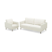 Load image into Gallery viewer, Modern Sofa Couch with Solid Metal Legs and Removable Backrest Cushion-White-Sofa Set