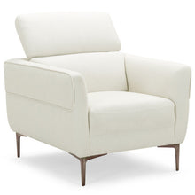 Load image into Gallery viewer, Modern Upholstered Single Sofa with Adjustable Headrest-White