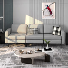 Load image into Gallery viewer, 3-Seat Sectional Sofa Couch with Armrest Magazine Pocket and Metal Leg-Light Gray