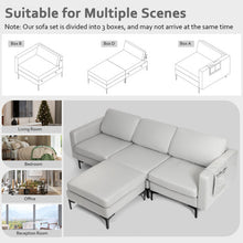 Load image into Gallery viewer, Modular L-shaped Sectional Sofa with Reversible Chaise and 2 USB Ports-Light Gray