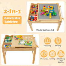 Load image into Gallery viewer, Kids Multi Activity Play Table Wooden Building Block Desk with Storage Paper Roll-Natural