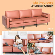 Load image into Gallery viewer, 3-Seat Sofa Sectional with Side Storage Pocket and Metal Leg-Pink