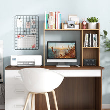 Load image into Gallery viewer, 3-Tier Multipurpose Desk Bookshelf with 4 Shelves-Natural