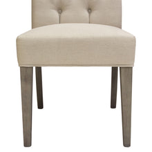 Load image into Gallery viewer, Set of Two Napa Tufted Dining Side Chairs in Sand Linen Fabric with Wood Legs in Grey Oak Finish by Diamond Sofa