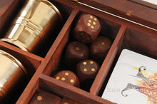Load image into Gallery viewer, Wooden Game Set with Brass Goblet
