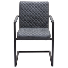 Load image into Gallery viewer, Nolan 2-Pack Dining Chairs in Charcoal Diamond Tufted Leatherette on Charcoal Powder Coat Frame by Diamond Sofa