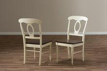Load image into Gallery viewer, Baxton Studio Napoleon French Country Cottage Buttermilk and "Cherry" Brown Finishing Wood Dining Chair
