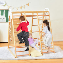 Load image into Gallery viewer, 8-in-1 Wooden Jungle Gym Playset with Monkey Bars-Natural