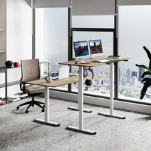 Load image into Gallery viewer, 55 Inch Electric Height Adjustable Office Desk with Hook-Natural