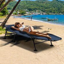Load image into Gallery viewer, Folding Camping Cot with Detachable Mattress and Adjustable Backrest-Navy