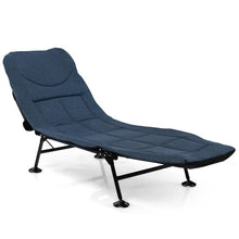Load image into Gallery viewer, Folding Camping Cot with Detachable Mattress and Adjustable Backrest-Navy
