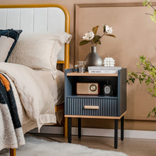 Load image into Gallery viewer, Nightstand Bedside End Table with Drawer and Open Shelf for Living Room Bedroom-Gray