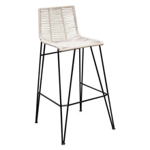 Load image into Gallery viewer, Olive 2-Pack Bar Height Chair w/ Natural Rope Seat/Back & Black Iron Frame by Diamond Sofa