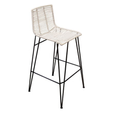 Load image into Gallery viewer, Olive 2-Pack Bar Height Chair w/ Natural Rope Seat/Back & Black Iron Frame by Diamond Sofa