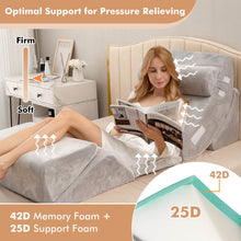 Load image into Gallery viewer, 6 Pieces Orthopedic Bed Wedge Pillow Set for Back Neck Leg-Gray