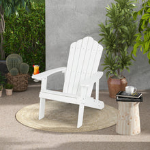 Load image into Gallery viewer, Weather Resistant HIPS Outdoor Adirondack Chair with Cup Holder-White