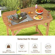 Load image into Gallery viewer, Outdoor Fir Wood Dining Table with 1.5 Inch Umbrella Hole