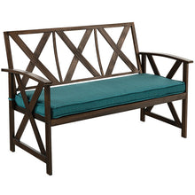 Load image into Gallery viewer, Outdoor Garden Bench with Detachable Sponge-Padded Cushion-Brown