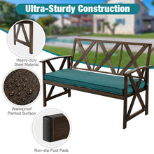 Load image into Gallery viewer, Outdoor Garden Bench with Detachable Sponge-Padded Cushion-Brown