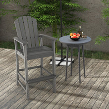 Load image into Gallery viewer, 30 Inches Counter Height Outdoor HDPE Bar Stool with Armrests and Footrest-Gray