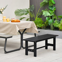 Load image into Gallery viewer, 47" Outdoor Chair with Slatted Seat Plastic Coated Iron Frame-Black